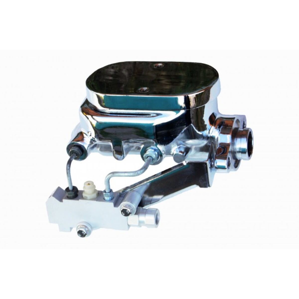 LEED Brakes Master cylinder kit 1-1/8 inch bore chrome flat top with disc/drum valve